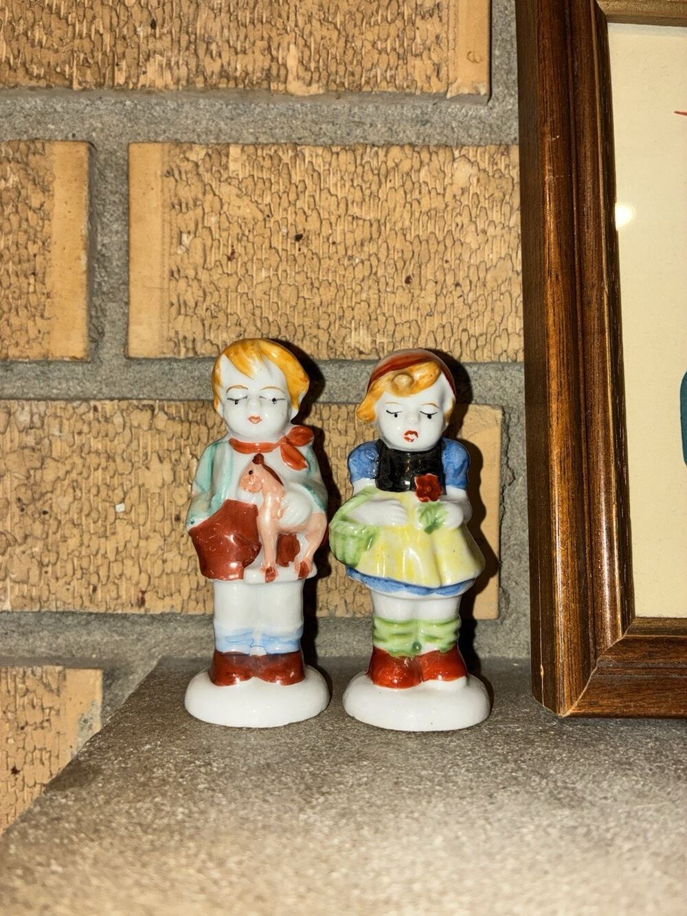 Antique‎ Figures Girl & Boy With Horse occupied Japan "Hummel Style"